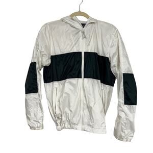 Abercrombie & Fitch White Green Track Jacket Bomber Womens XS Windbreaker